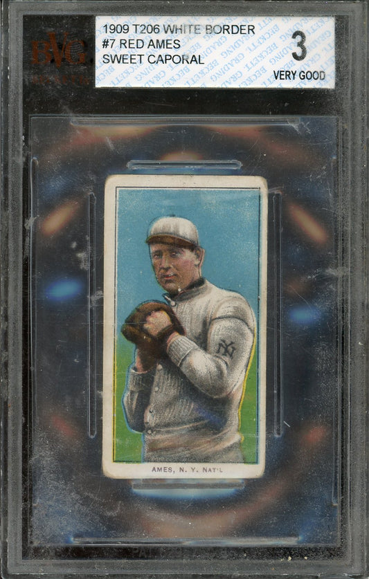 1909 T206 White Border Red Ames Swet Caporal Bgs 3