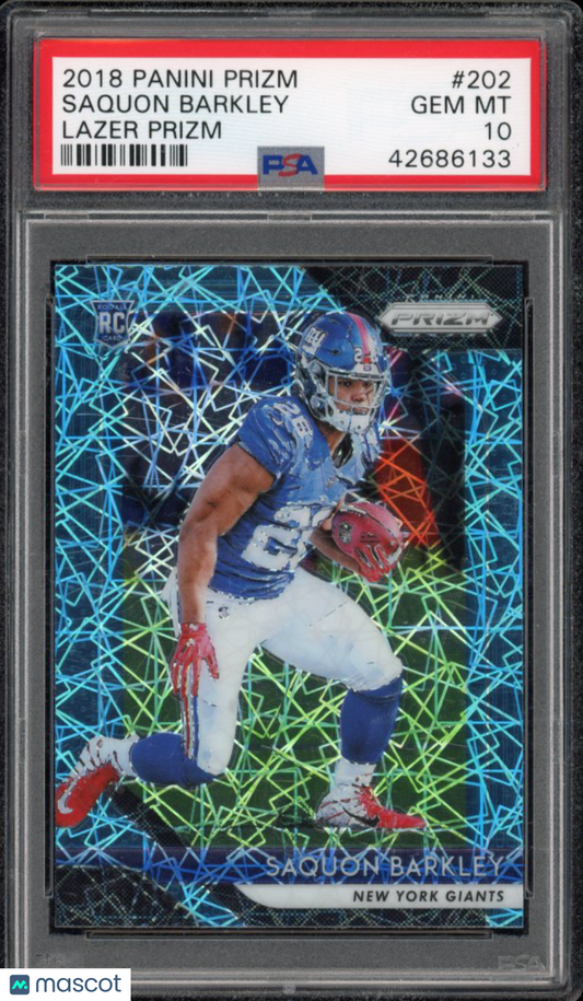 2018 Prizm Saquon Barkley Lazer Rookie PSA 10