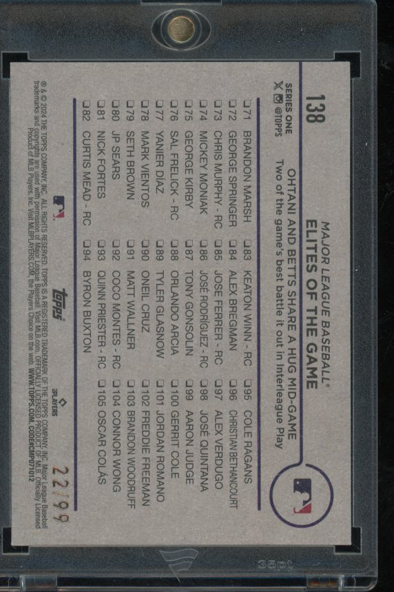 2022 Topps Shohei Ohtani Mookie Betts Elites Of The Game /99