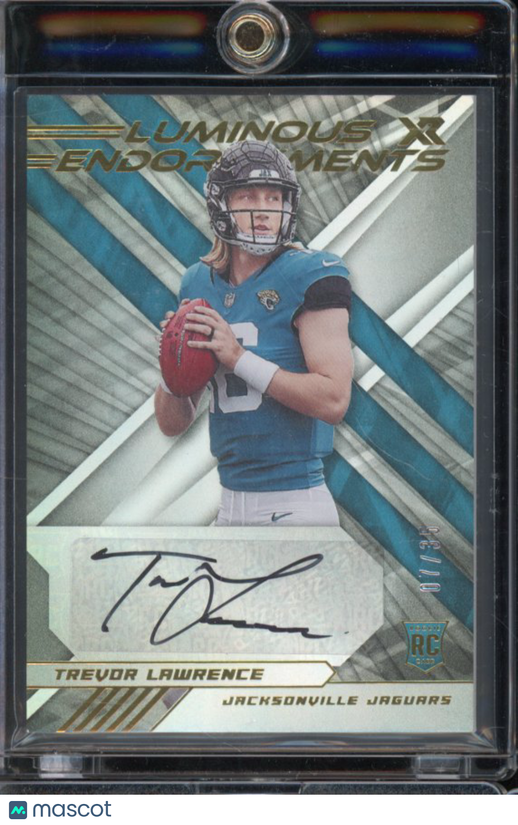 2021 XR Trevor Lawrence Luminour Endorsements Rookie Auto /35