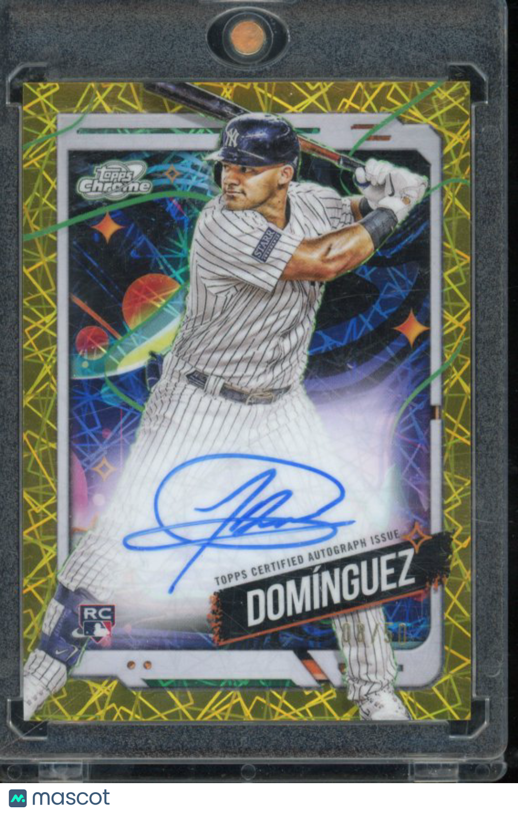 2024 Topps Chrome Cosmic Jasson Dominguez Gold Rookie Auto /50