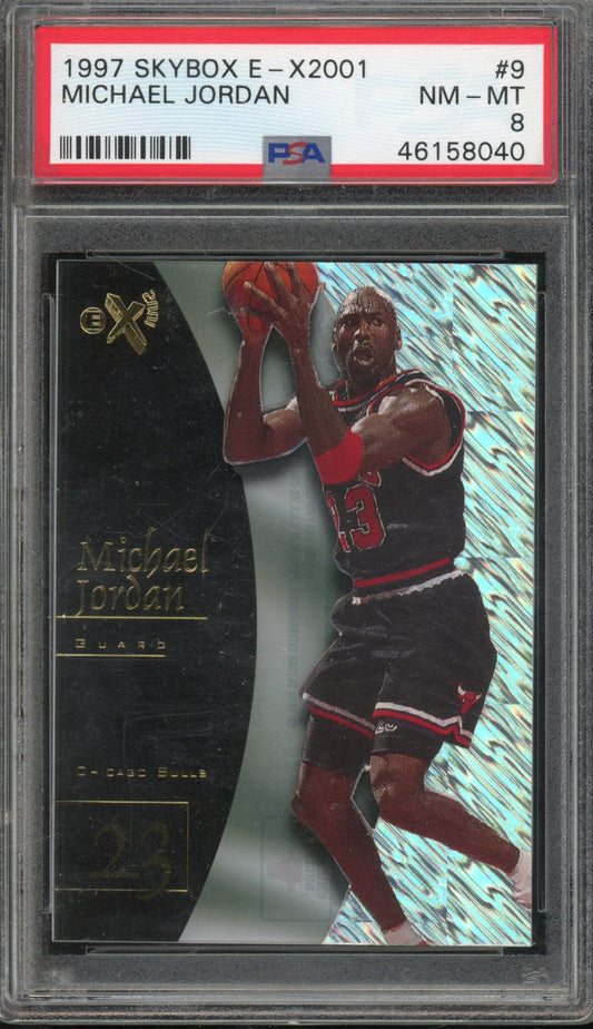 1997 Skybox E-X2001 Michael Jordan PSA 8 CRYSTAL CLEAR