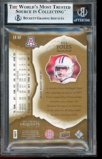 2011 UD Exquisite Draft Picks Nick Foles #ERNF BGS 9 /99