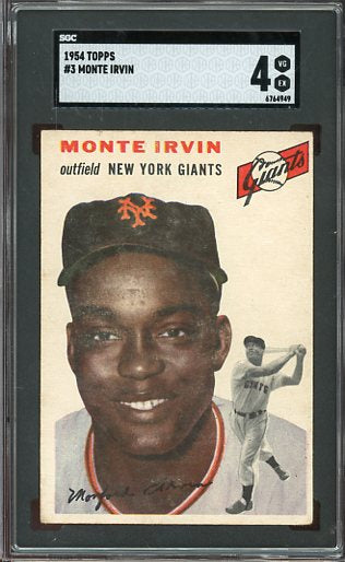 1954 Topps Monte Irvin #3 SGC 4