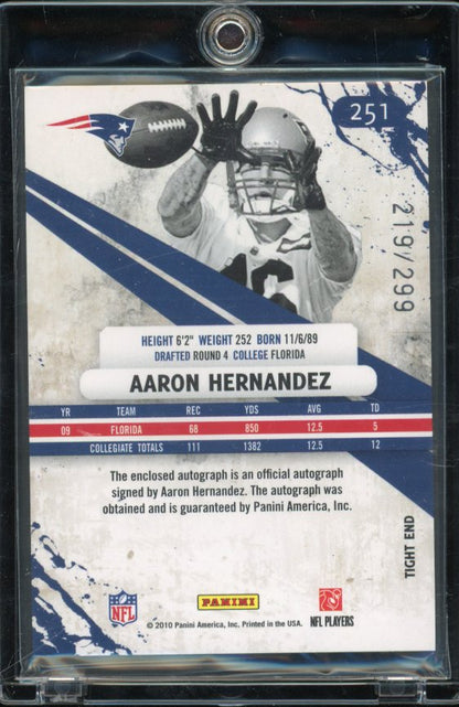 2010 Rookies & Stars Aaron Hernandez Patch Auto /299