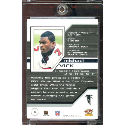 2002 Pacific Michael Vick Patch #4 IP Auto