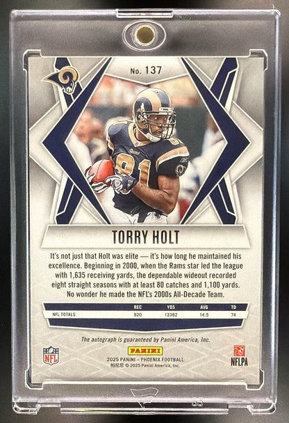 2025 Panini Phoenix Torry Holt #137 Black 1/1 Auto