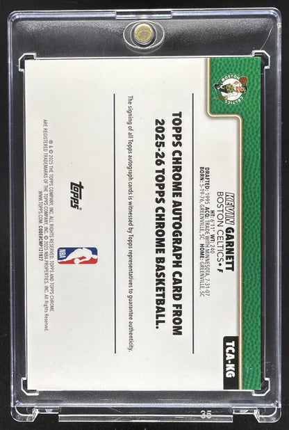 2025-26 Topps Chrome Kevin Garnett #TCA-KG Auto Geometric Purple Refractor 65/75