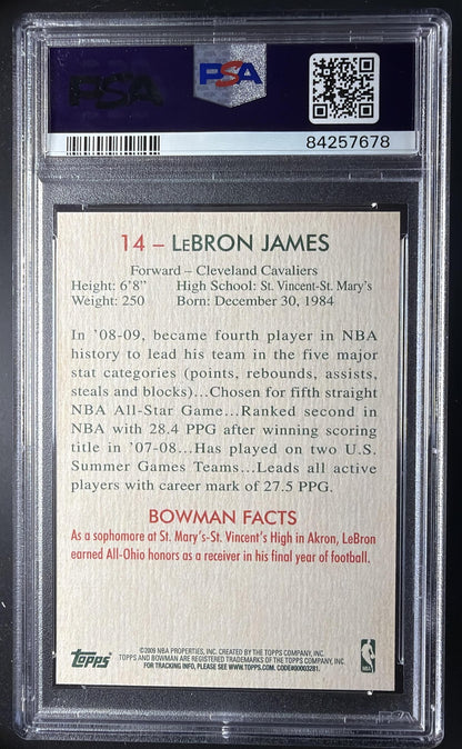 2009-10 Bowman 48 LeBron James #14 PSA 9