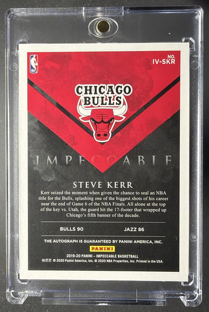 2019 Panini Impeccable Steve Kerr #IV-SKR Victory Signatures Holo Gold /10 Auto