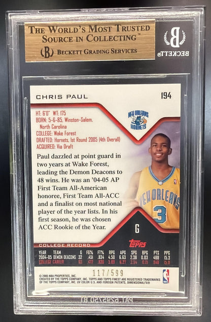 2004-05 Topps Finest Chris Paul #194 117/599 RC BGS 9.5