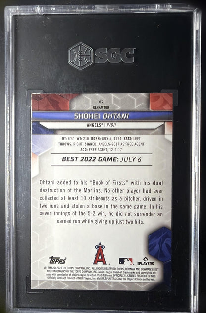 2023 Bowman's Best Shohei Ohtani #62 Refractor SGC 10