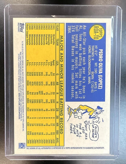 2019 Topps Heritage High Number Tony Oliva #ROA-TO Real One Auto Twins