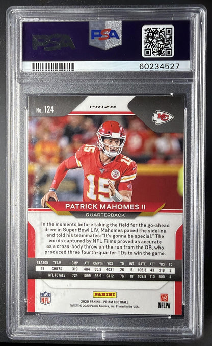 2020 Panini Prizm Patrick Mahomes II #124 Red White and Blue PSA 10