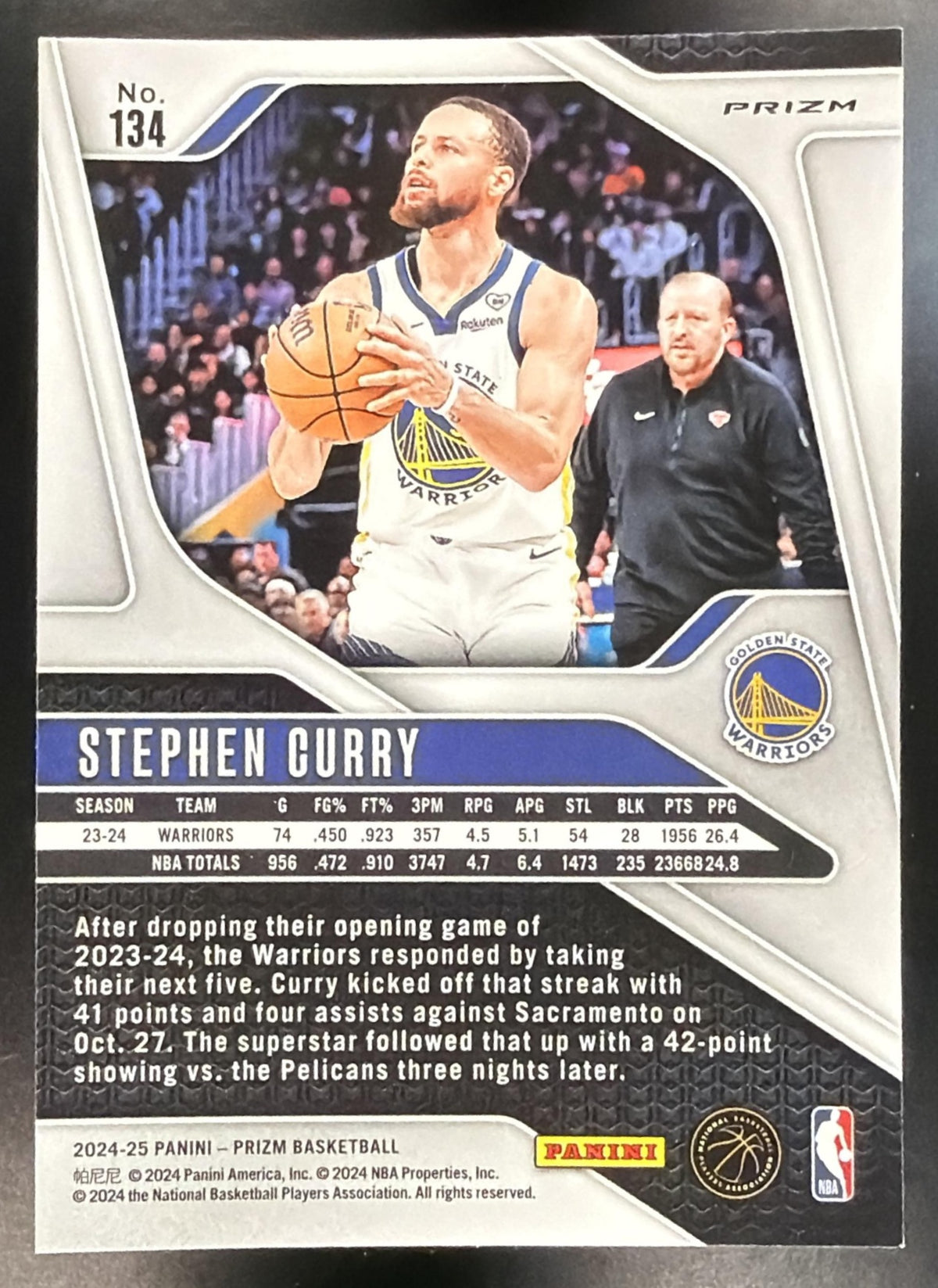 2024-25 Panini Prizm Stephen Curry #134 Chinese Silver