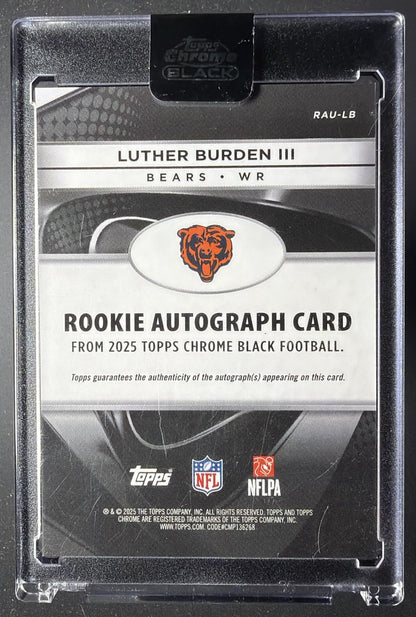 2025 Topps Chrome Black Luther Burden III #RAU-LB Rookie Auto Blue Refractor /150 RC