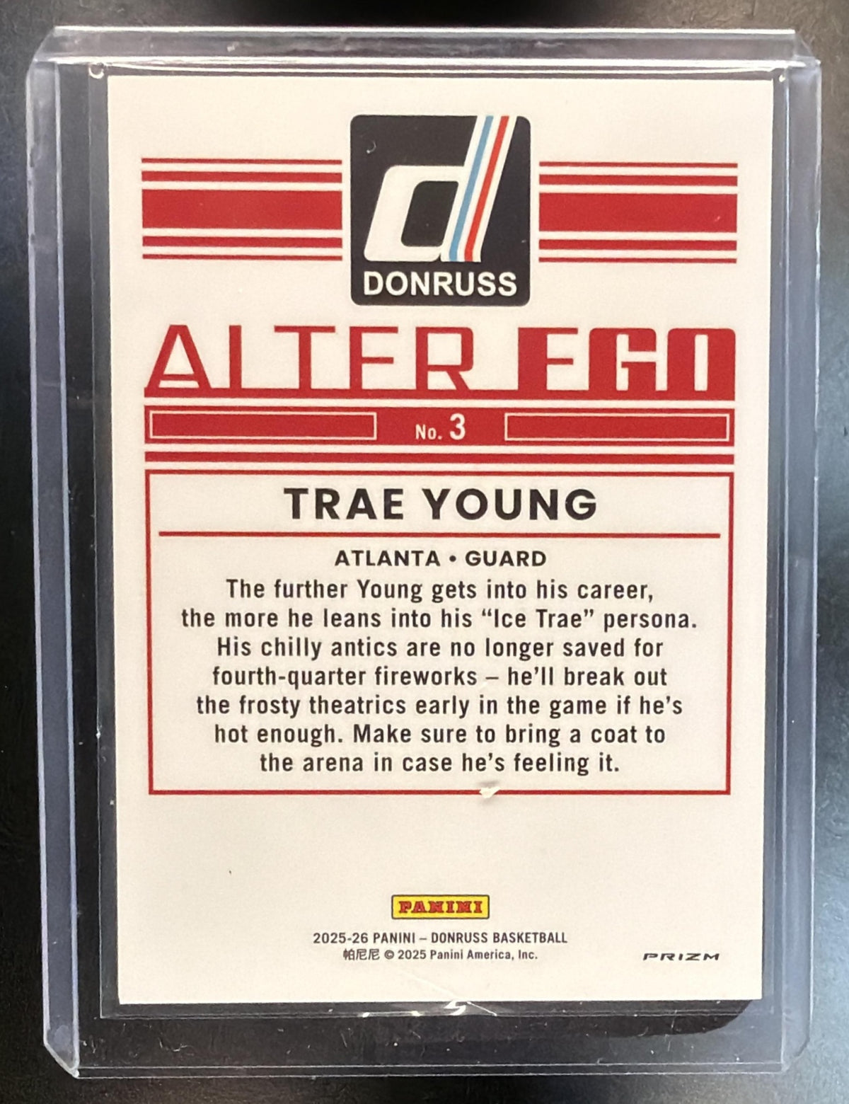 2025-26 Panini Donruss NBA Trae Young #3 Alter Ego SSP