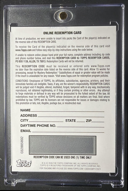 2026 Topps Chrome Roman Anthony #RA-RA Rookie Auto Orange Raywave /25