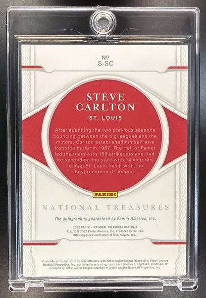 2022 Panini National Treasures Steve Carlton #S-SC Signatures 33/49 Auto
