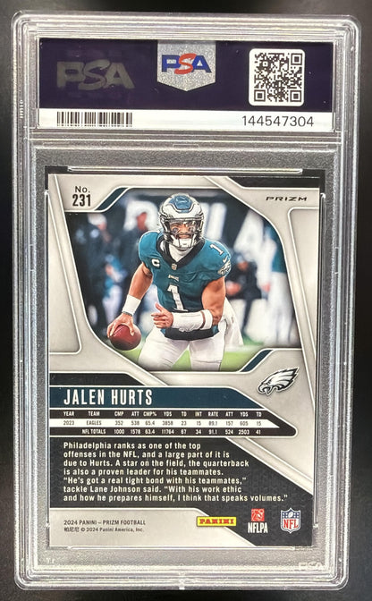 2024 Panini Prizm Jalen Hurts #231 Press Proof PSA 9