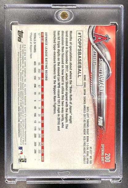 2018 Topps Opening Day Shohei Ohtani #200 RC Angels