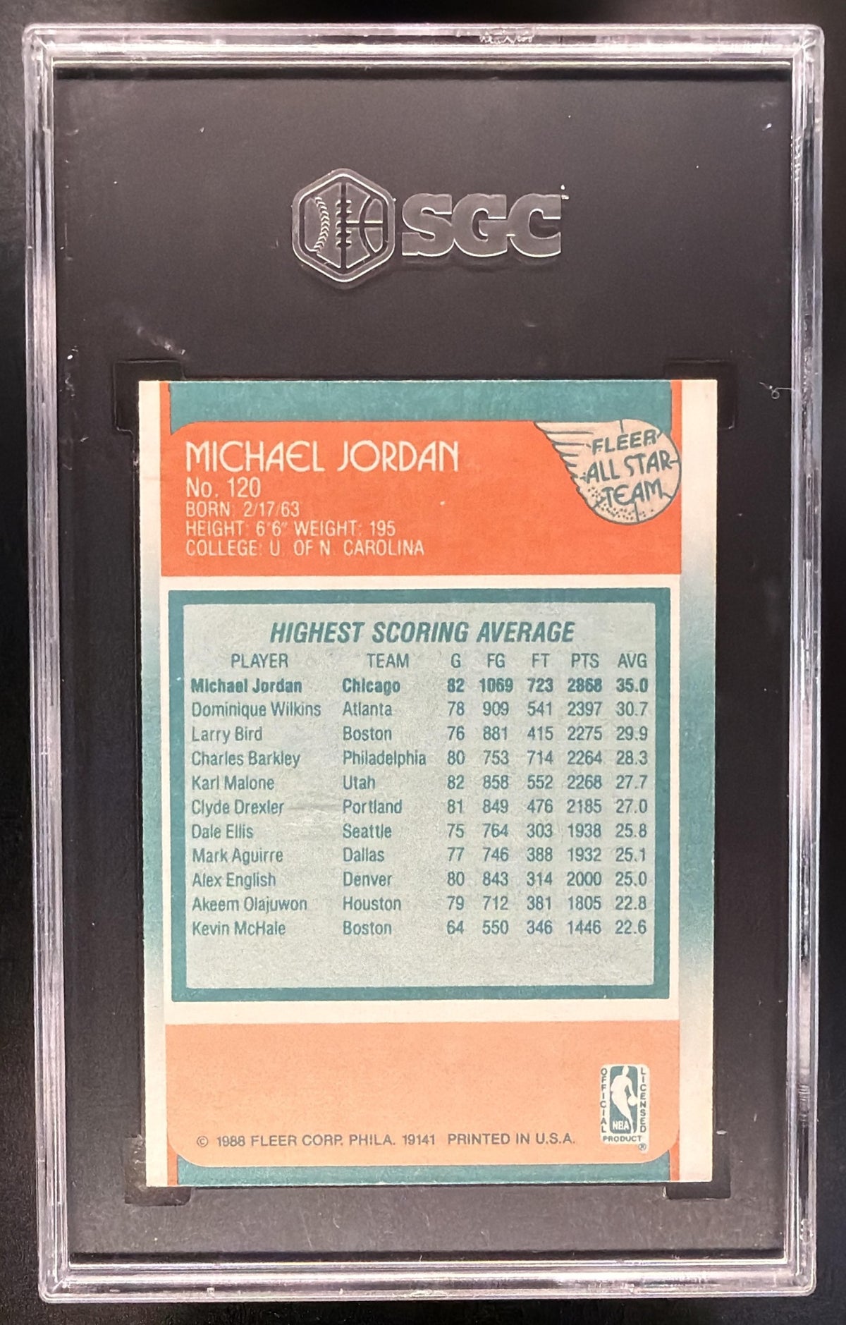 1988-89 Fleer Michael Jordan #120 SGC 6