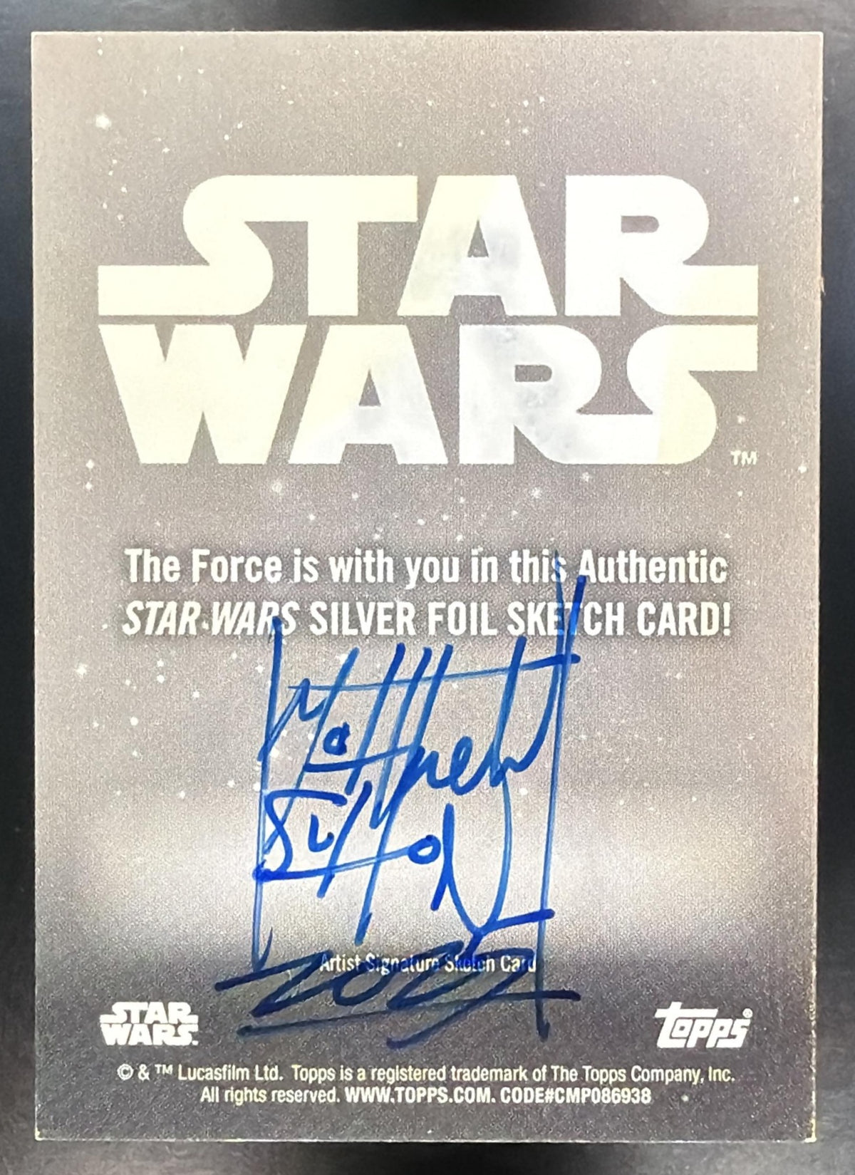 Topps Chrome Star Wars Silver Foil Sketch Card Ahsoka Tano