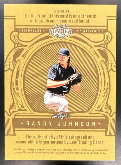 2025 Leaf Lumber Randy Johnson #SS-RJ1 Signature Sticks Auto Bronze 22/30