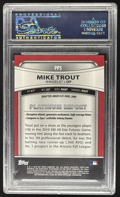 2010 Bowman Platinum Mike Trout #PP5 Prospects PSA 9