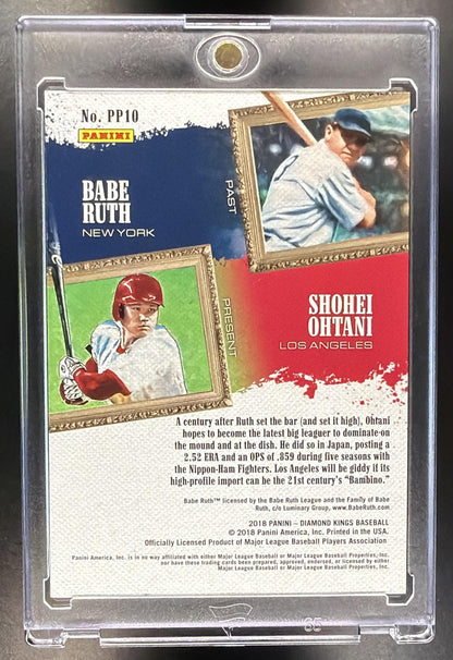 2018 Panini Diamond Kings Babe Ruth Shohei Ohtani #PP10 Past and Present