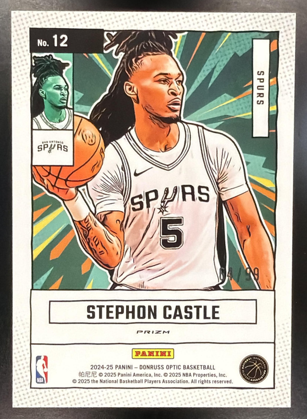 2024 Panini Donruss Optic Stephon Castle #12 Net Marvels Red & Gold International /99 RC