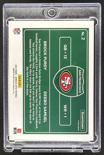 2024 Panini Donruss Optic Brock Purdy Deebo Samuel #2 Downtown Dual SSP