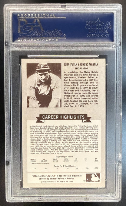 1972 Kellogg's Honus Wagner $9 All-Time Baseball Greats PSA 8