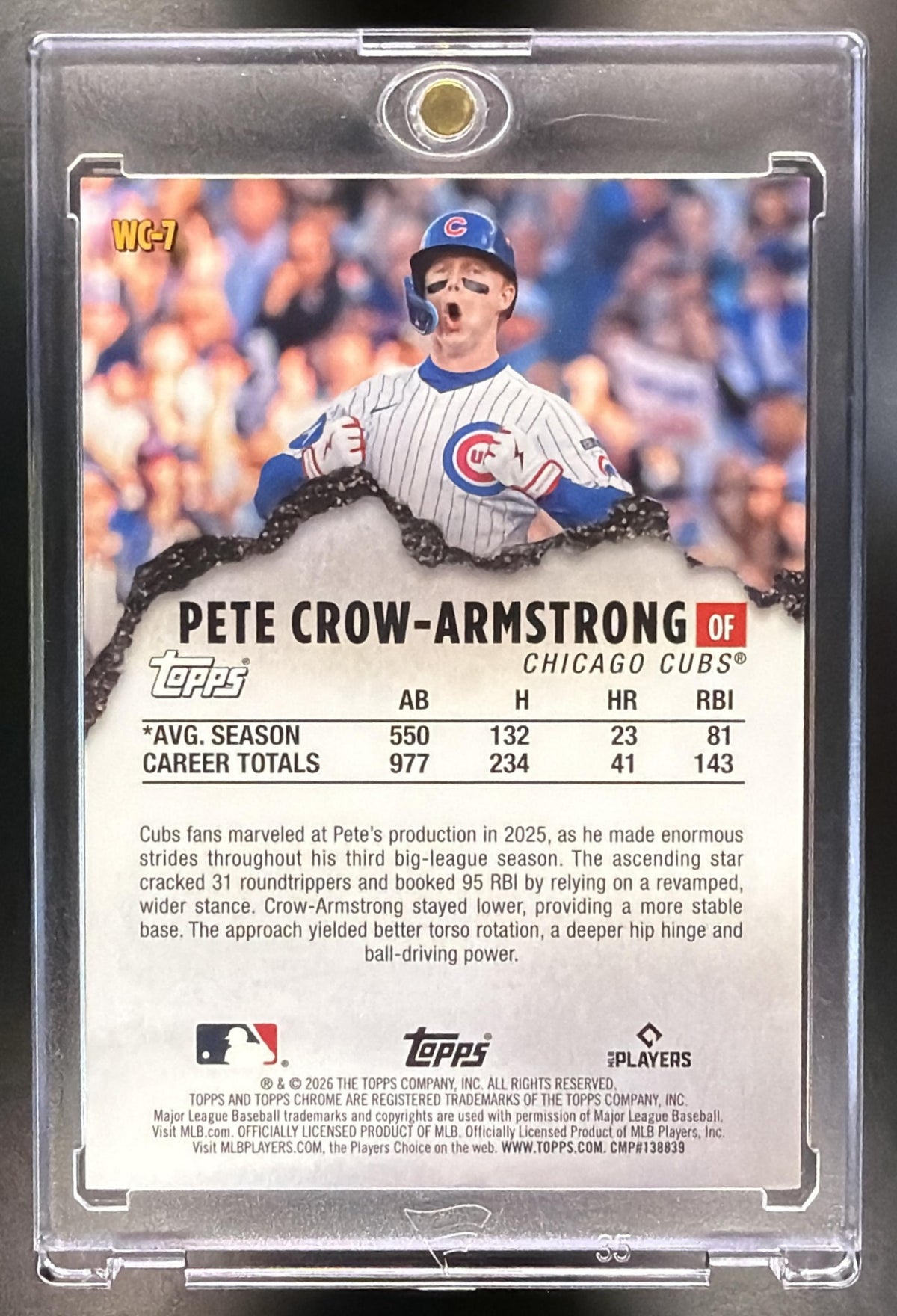 2026 Topps Chrome Pete Crow-Armstrong #WC-7 Wrecking Crew Gold /50