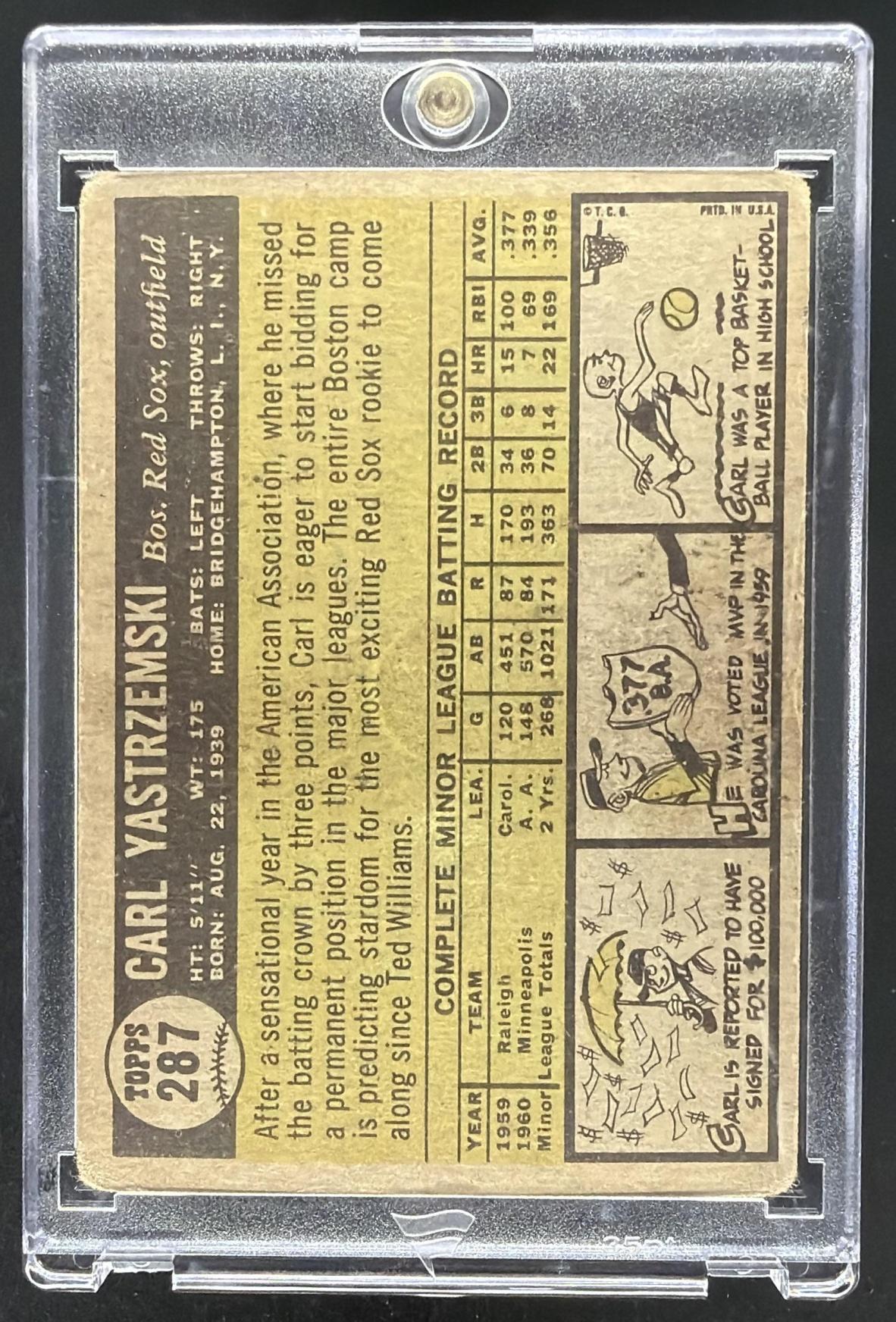 1961 Topps Carl Yastrzemski #287