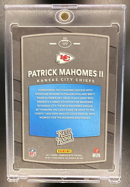 2017 Panini Donruss Optic Patrick Mahomes II #177 RC Rated Rookie