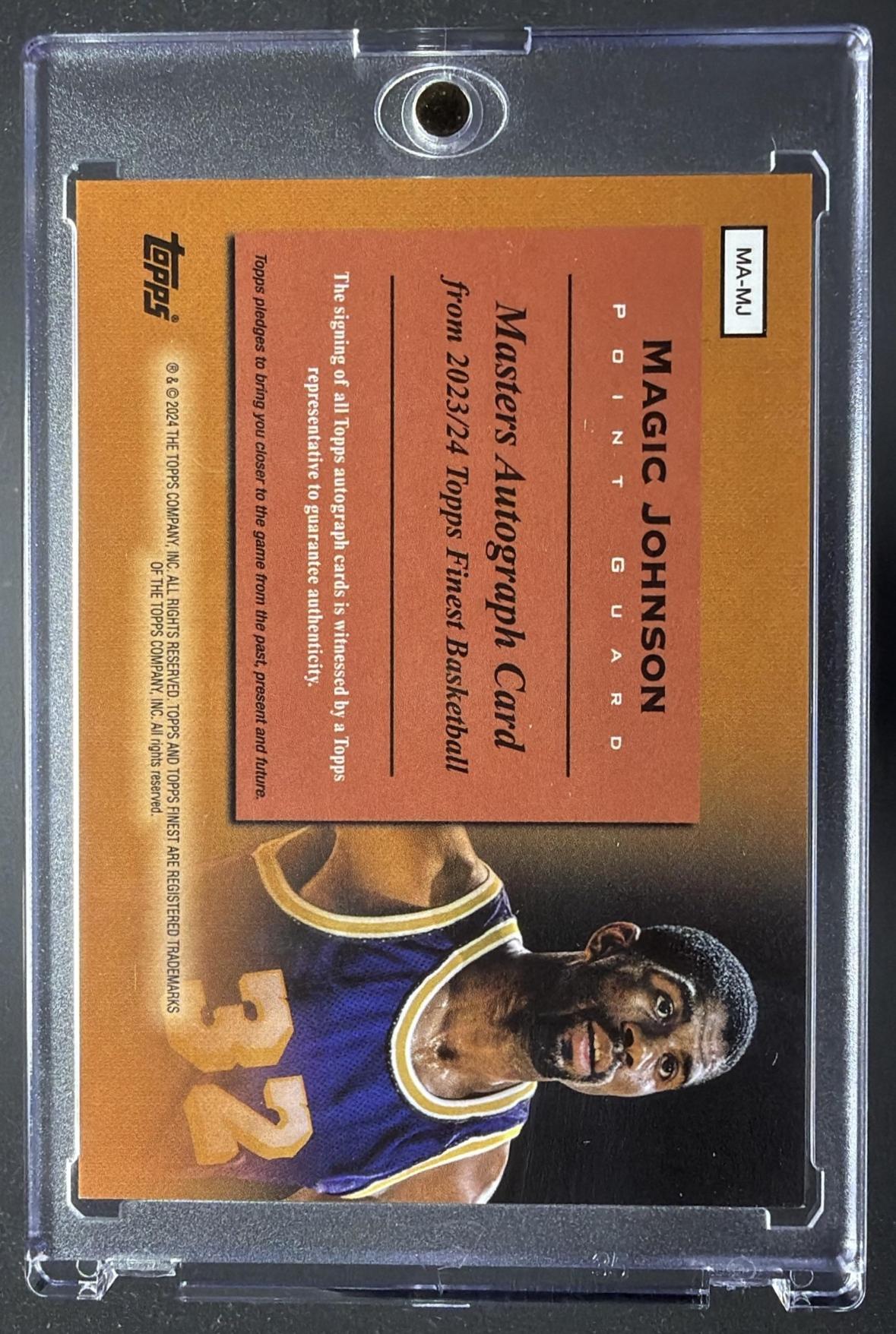 2023 Topps Finest Magic Johnson #MA-MJ Masters Auto Gold Geometric Refractor /50