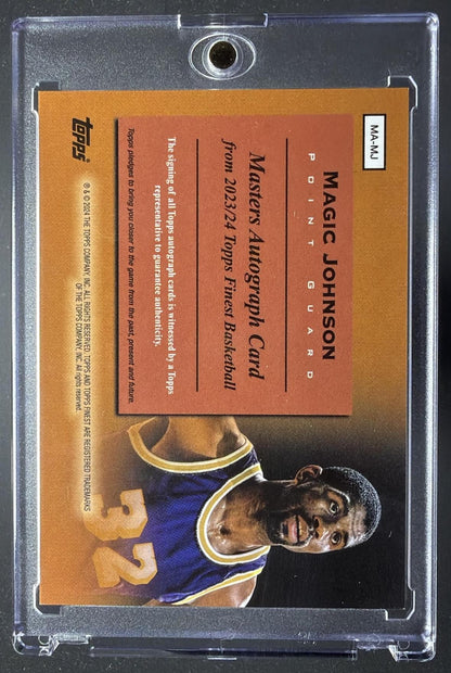 2023 Topps Finest Magic Johnson #MA-MJ Masters Auto Gold Geometric Refractor /50