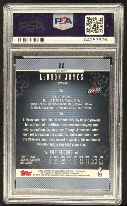 2006-07 Topps Finest LeBron James #22 PSA 10