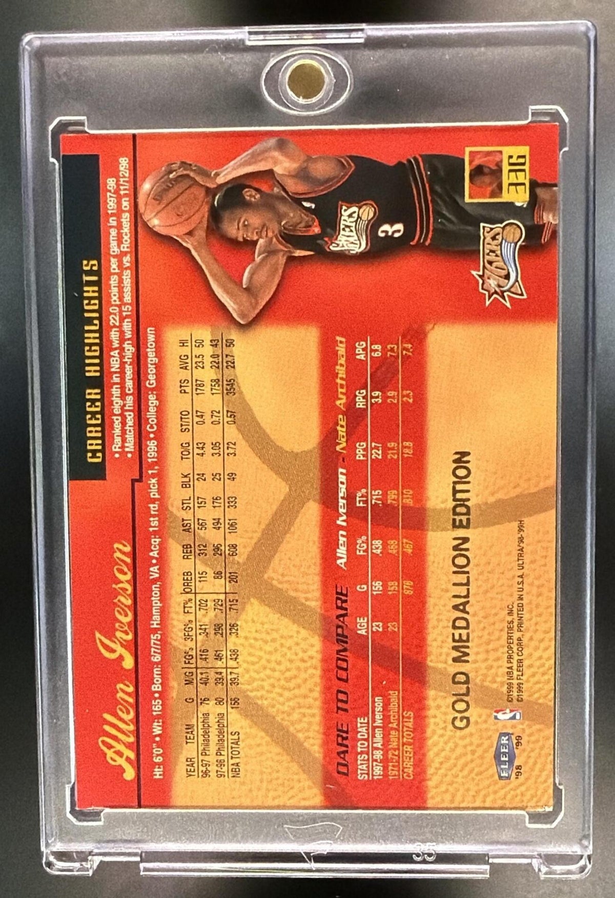 1998-99 Fleer Ultra Allen Iverson #33G Gold Medallion