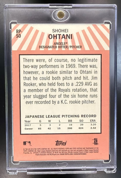 2018 Topps Heritage Shohei Ohtani #RP-SO Rookie Performers RC