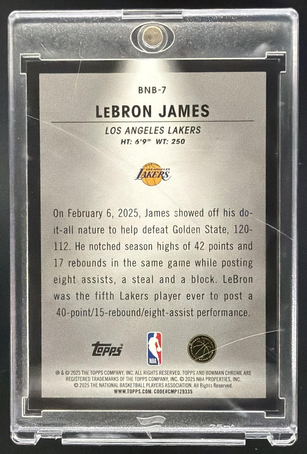 2025-26 Bowman LeBron James #BNB-7 Spotlights SP