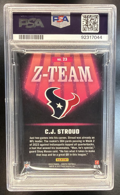 2023 Zenith C.J. Stroud #23 Z-Team PSA 9 RC Texans