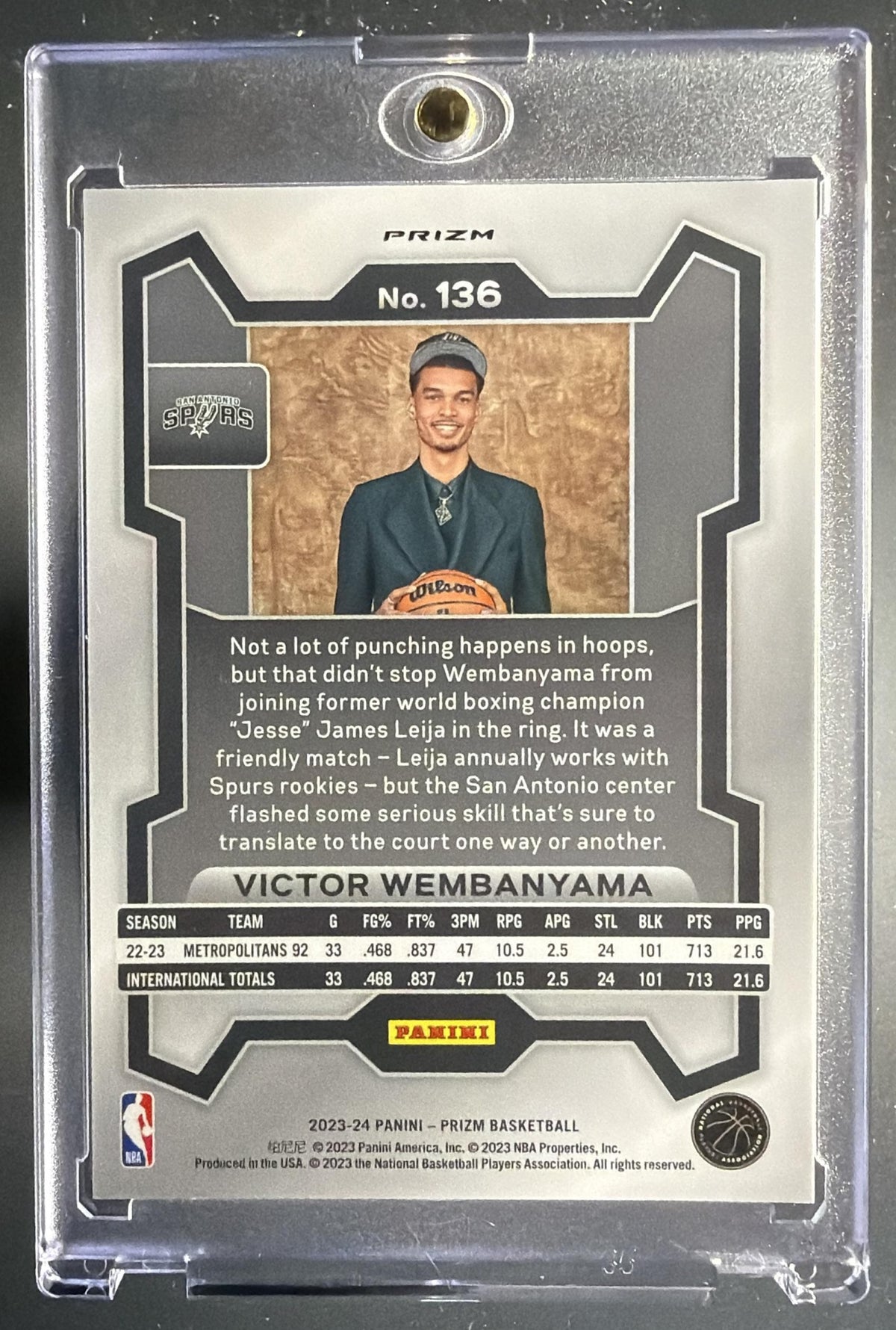 2023-24 Panini Prizm Victor Wembanyama #136 Prizms Fast Break RC