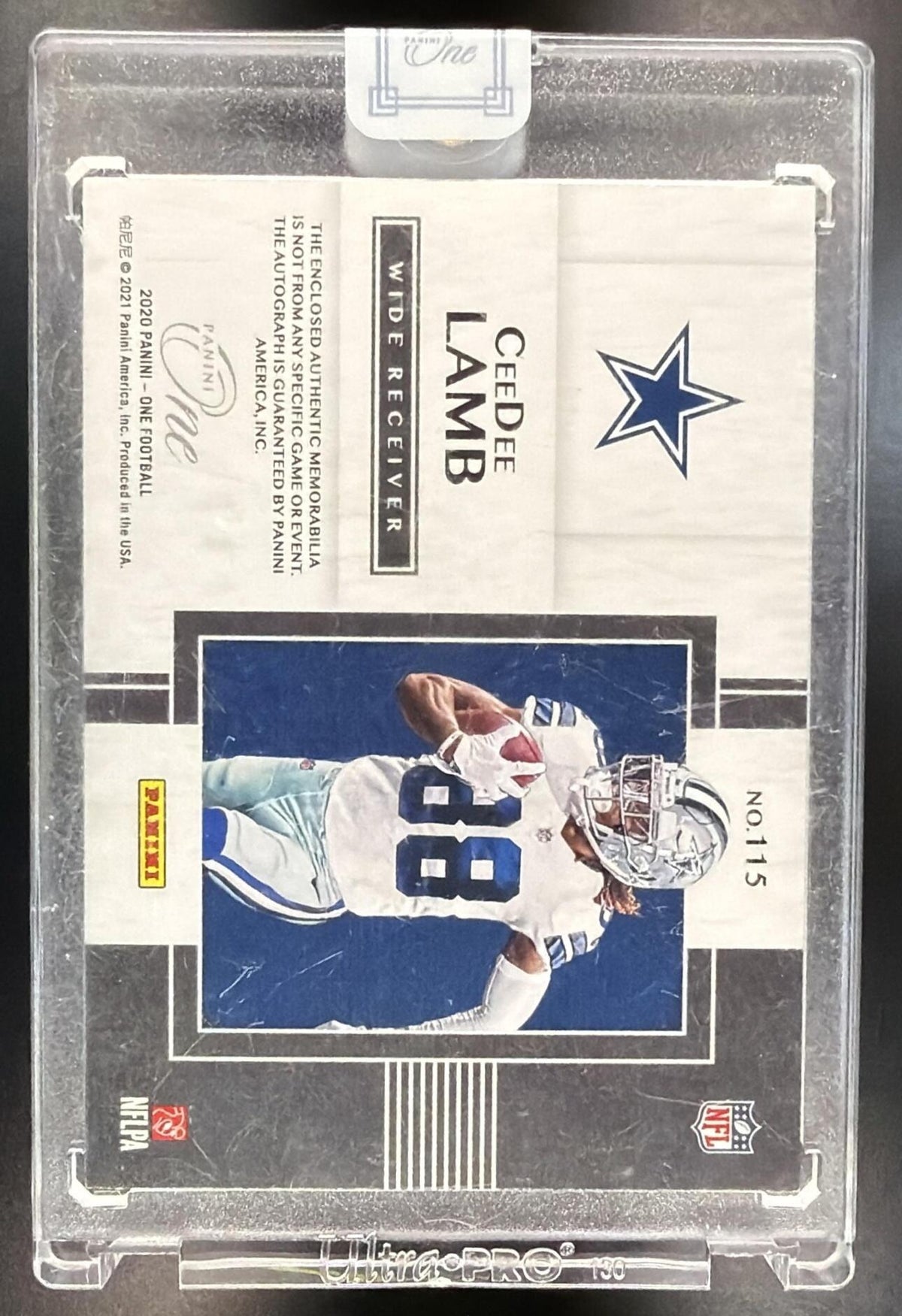 2020 Panini One CeeDee Lamb #115 27/49 RC Patch Auto