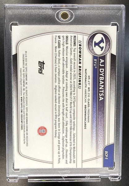 2025-26 Bowman AJ Dybantsa #BCP-1 Chrome Blue Mega Box 4/150 1st Prospect