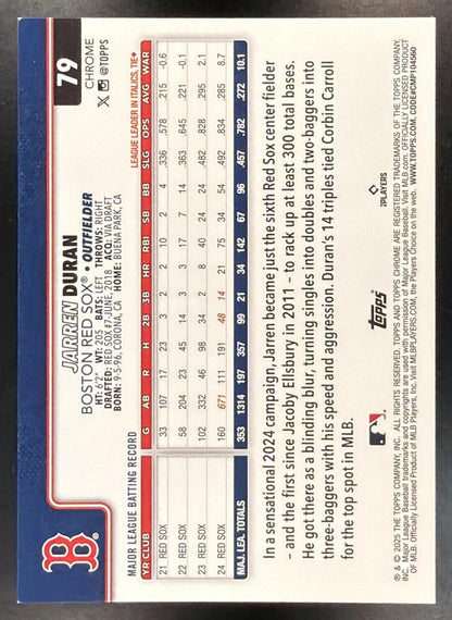 2025 Topps Chrome Sapphire Jarren Duran #79 Image Variation Gold Refractor 31/50