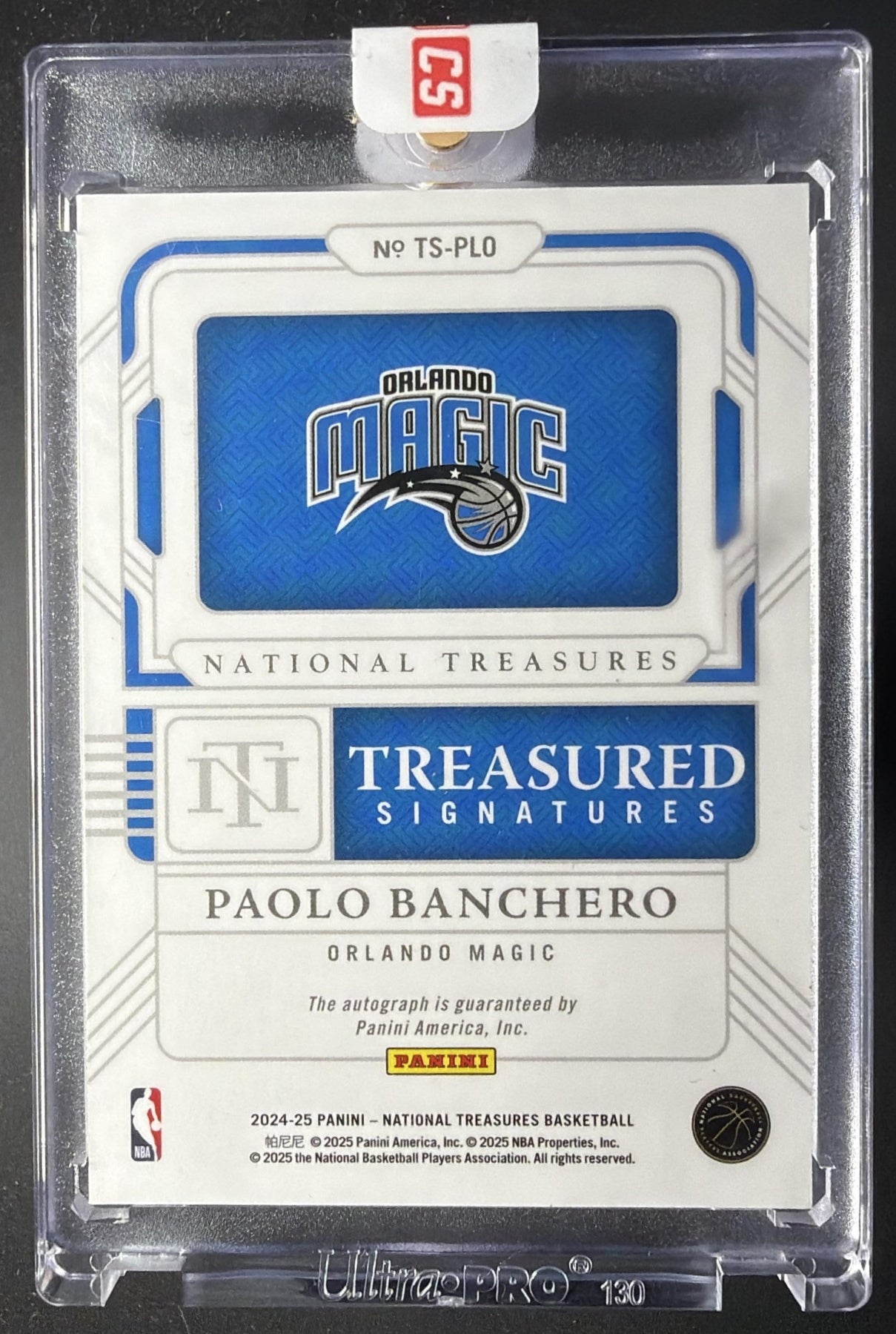 2024 Panini National Treasures Paolo Banchero #15 Treasured Bronze /25 Auto
