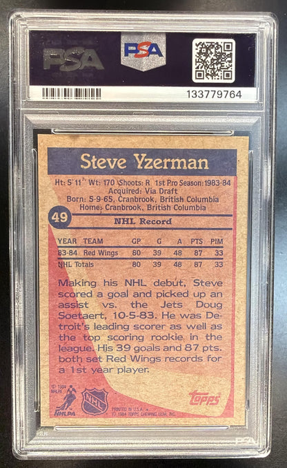1984-85 Topps Steve Yzerman #49 PSA 7 Red Wings