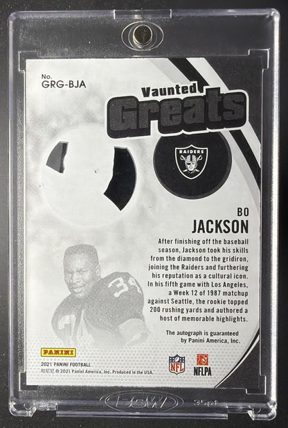 2021 Panini Clearly Donruss Bo Jackson #GRG-BJA Vaunted Greats /50 Auto